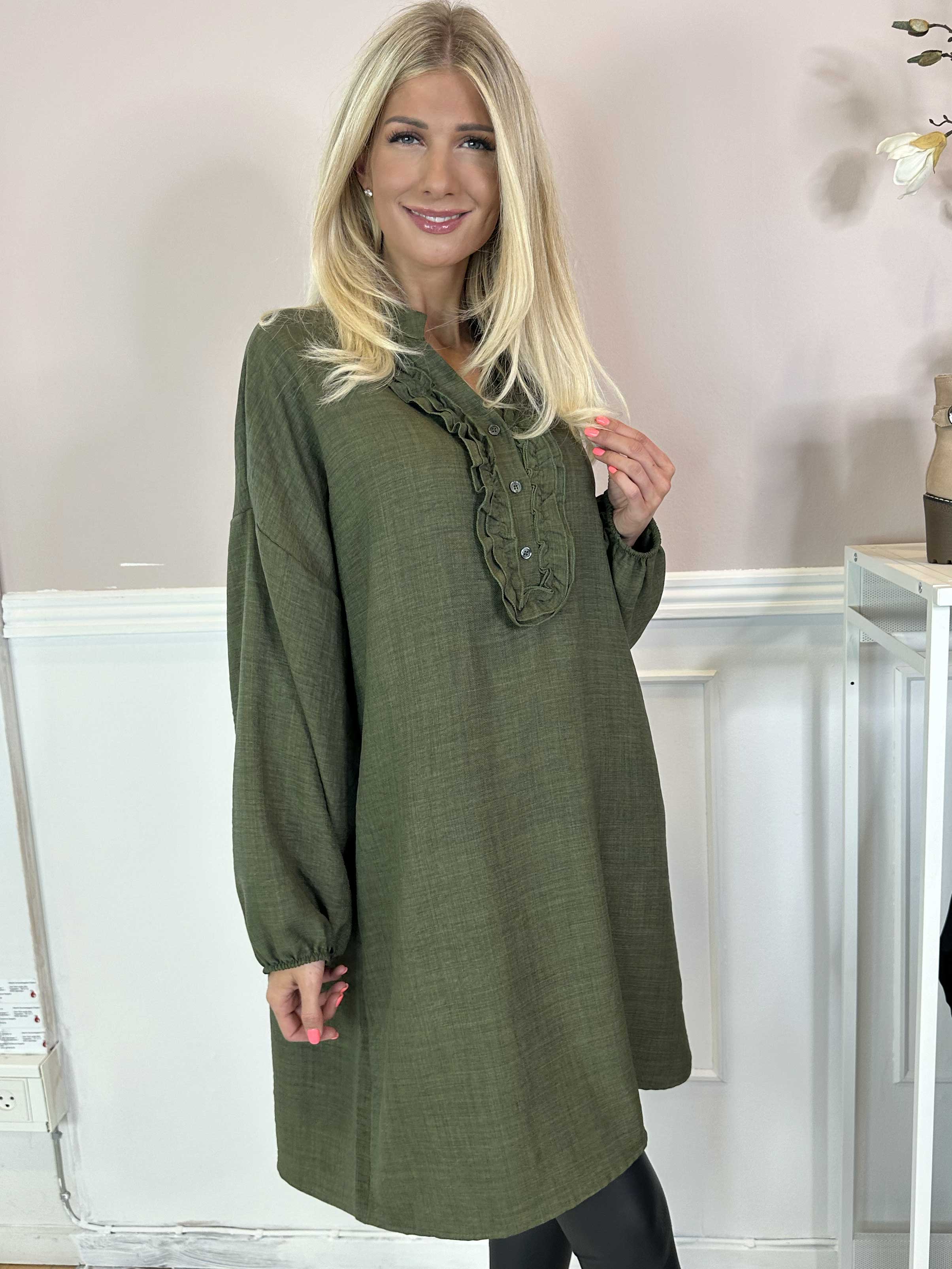 Cassia Plain - Tunikaklänning med volanger vid bröstet